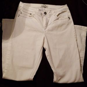 LEI all white jeans boot cut leg